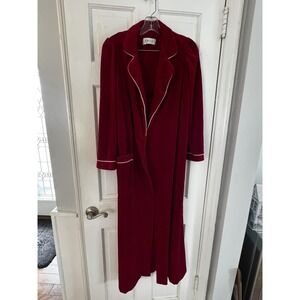 Vintage 80s Komar Women's Sz S Velvet Velour Berry Pink Robe NO BELT Made In USA